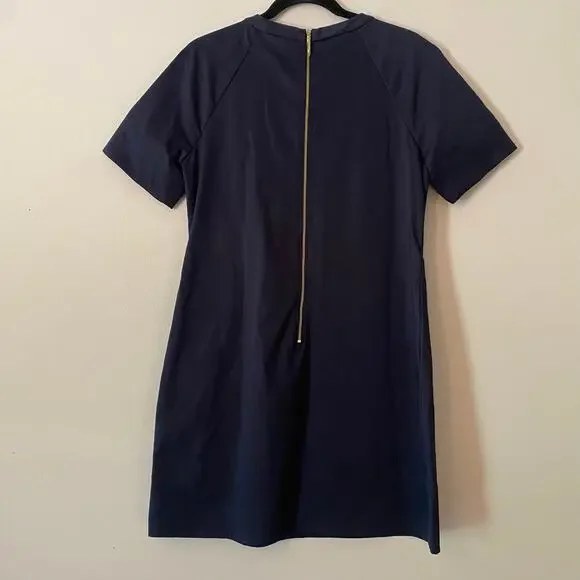 NWT Ted Baker London Navy Blue A-line Shift Dress Preppy Cotton Women's size 2 - Picture 6 of 11